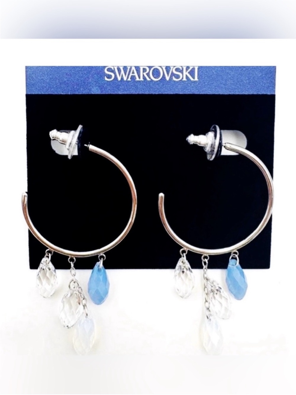 Swarovski Crystal Dangle Hoop Earrings